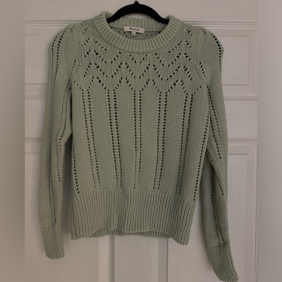 Madewell Pointelle Puff Sleeve Sweater S - Picture 3 of 6